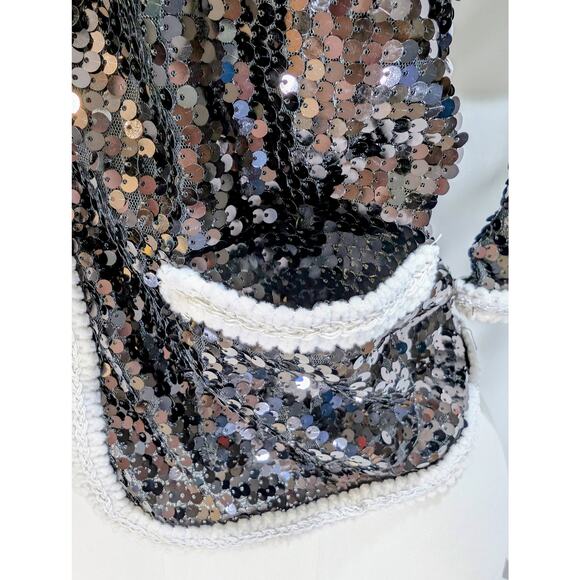 IMAN Global Chic Black Sequin Trim Jacket Small NWT - Picture 5 of 7